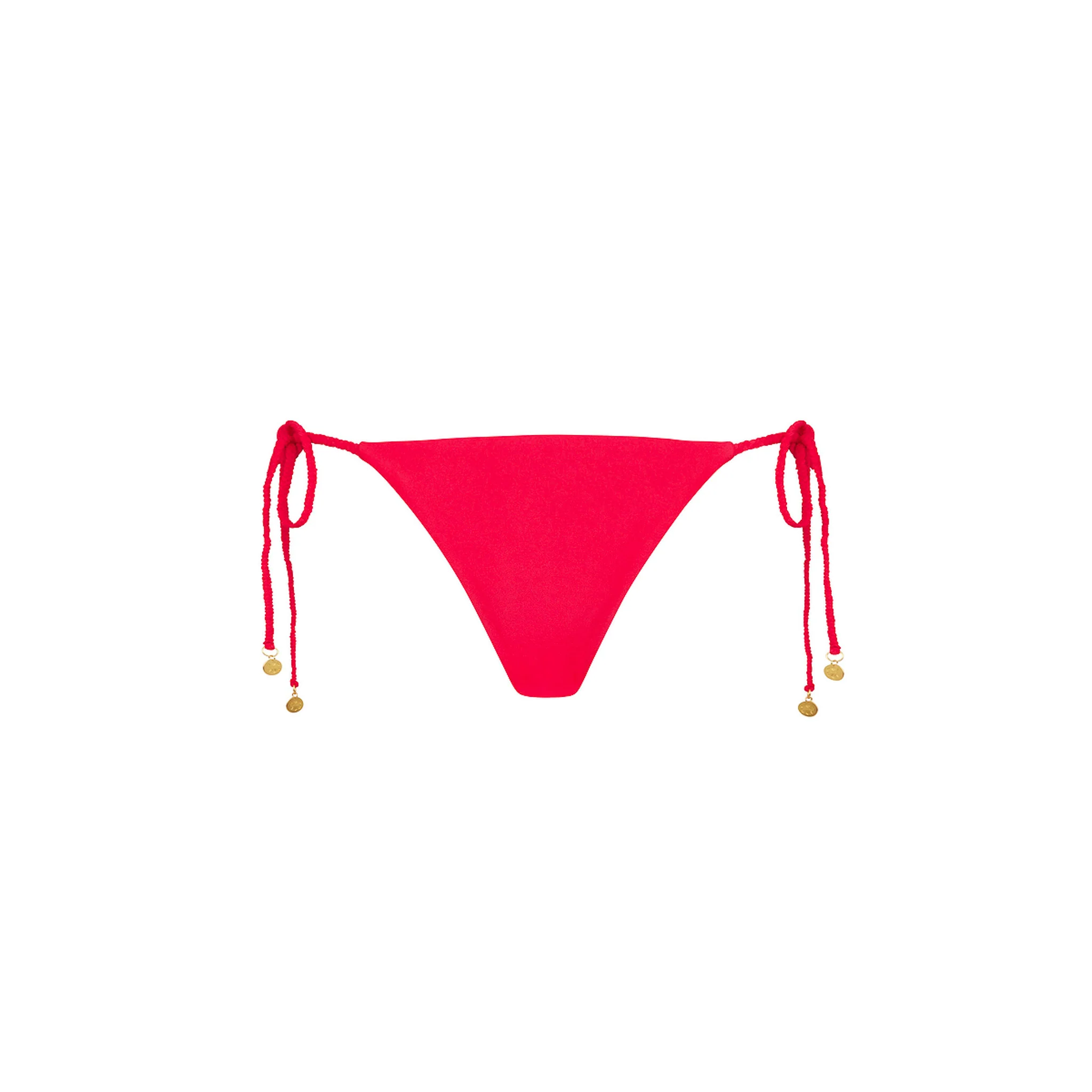 Braided Thong Tie Side Bikini Bottom - Cherry Crush - Image 7