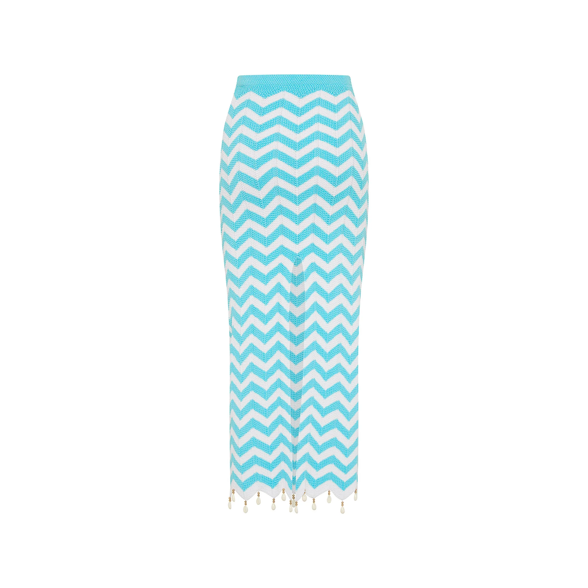 Chevron Knit Midi Skirt - Crystal Cove - Image 10