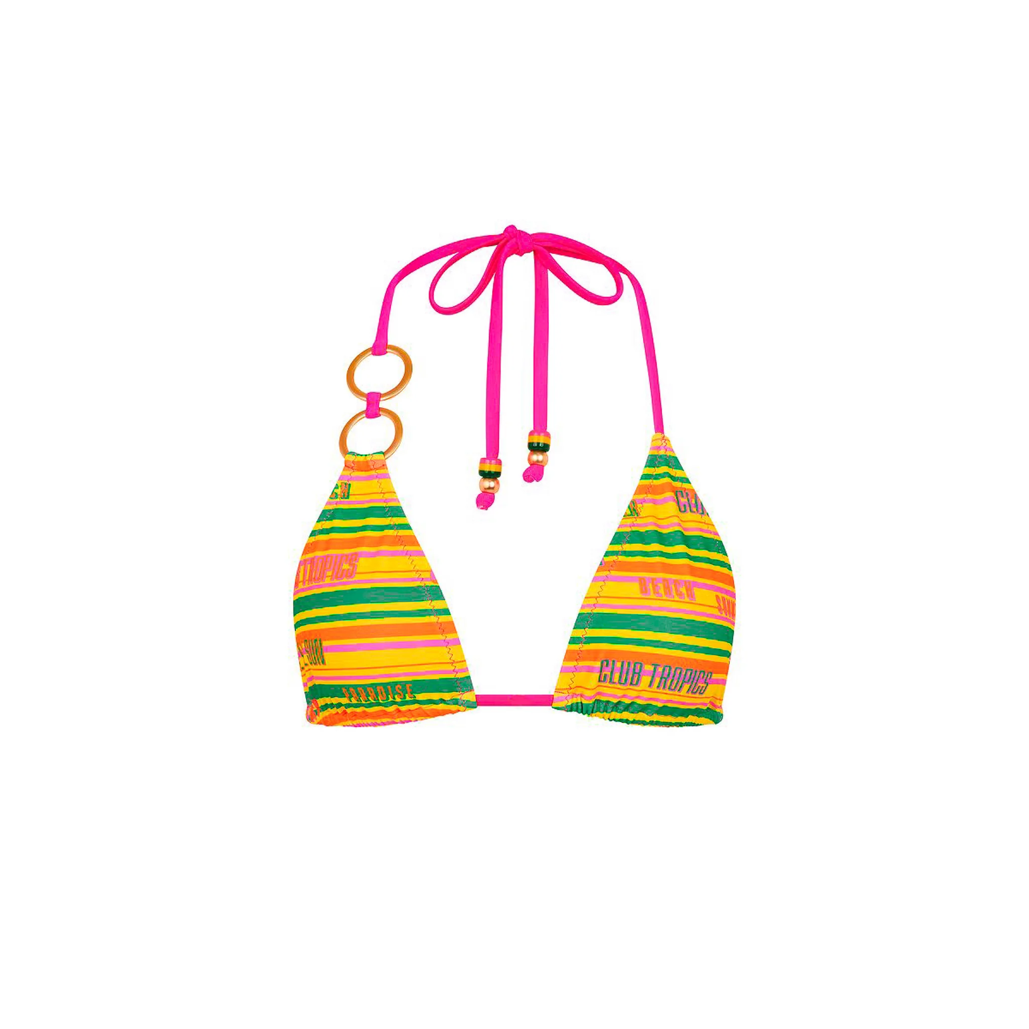 Duo Ring Halter Bikini Top - Sunshine Lover