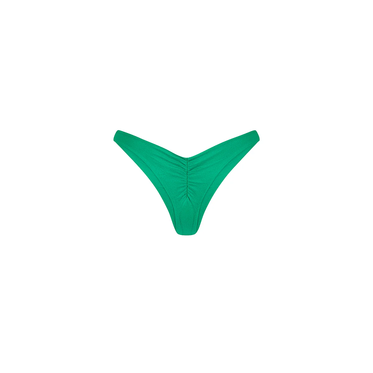 Gathered Deep V Thong Bikini Bottom - Island Lush - Image 9