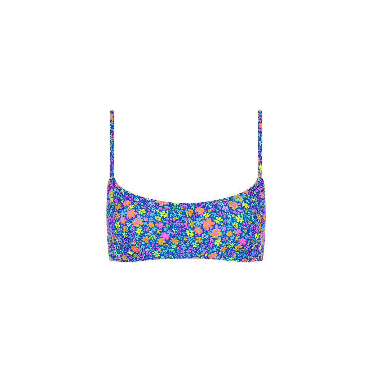 Invisible Underwire Crop Bikini Top - Electric Bloom