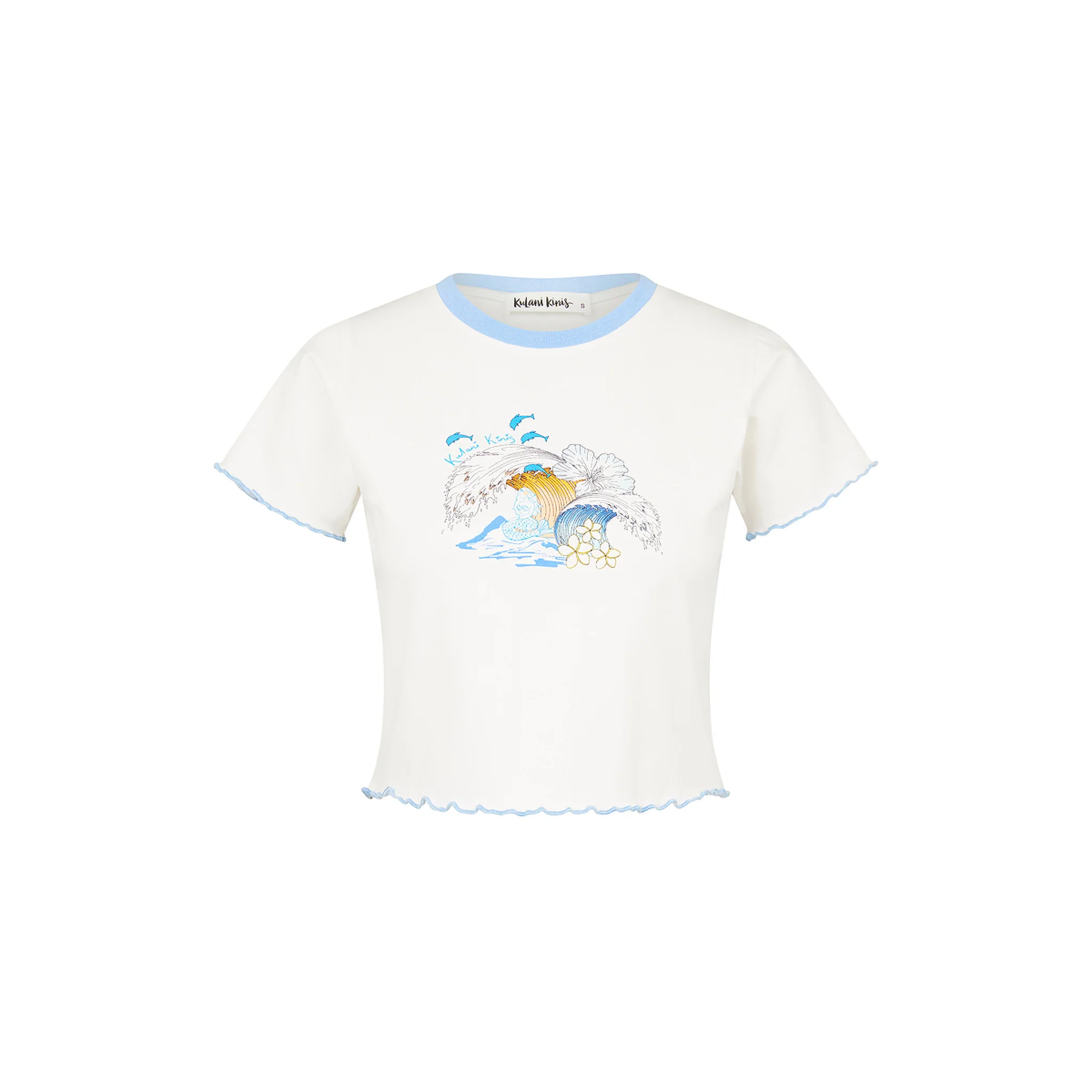 Lettuce Cropped Mini Tee - Blue Crush
