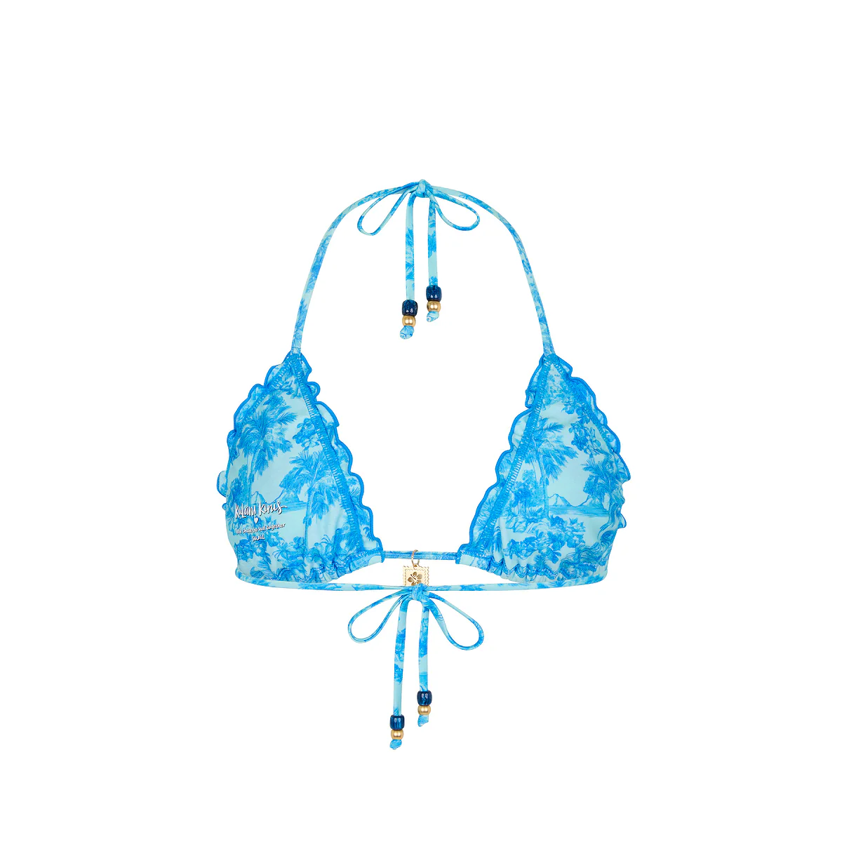 Lettuce Edge Bralette Bikini Top - Ocean Paradise - Image 7