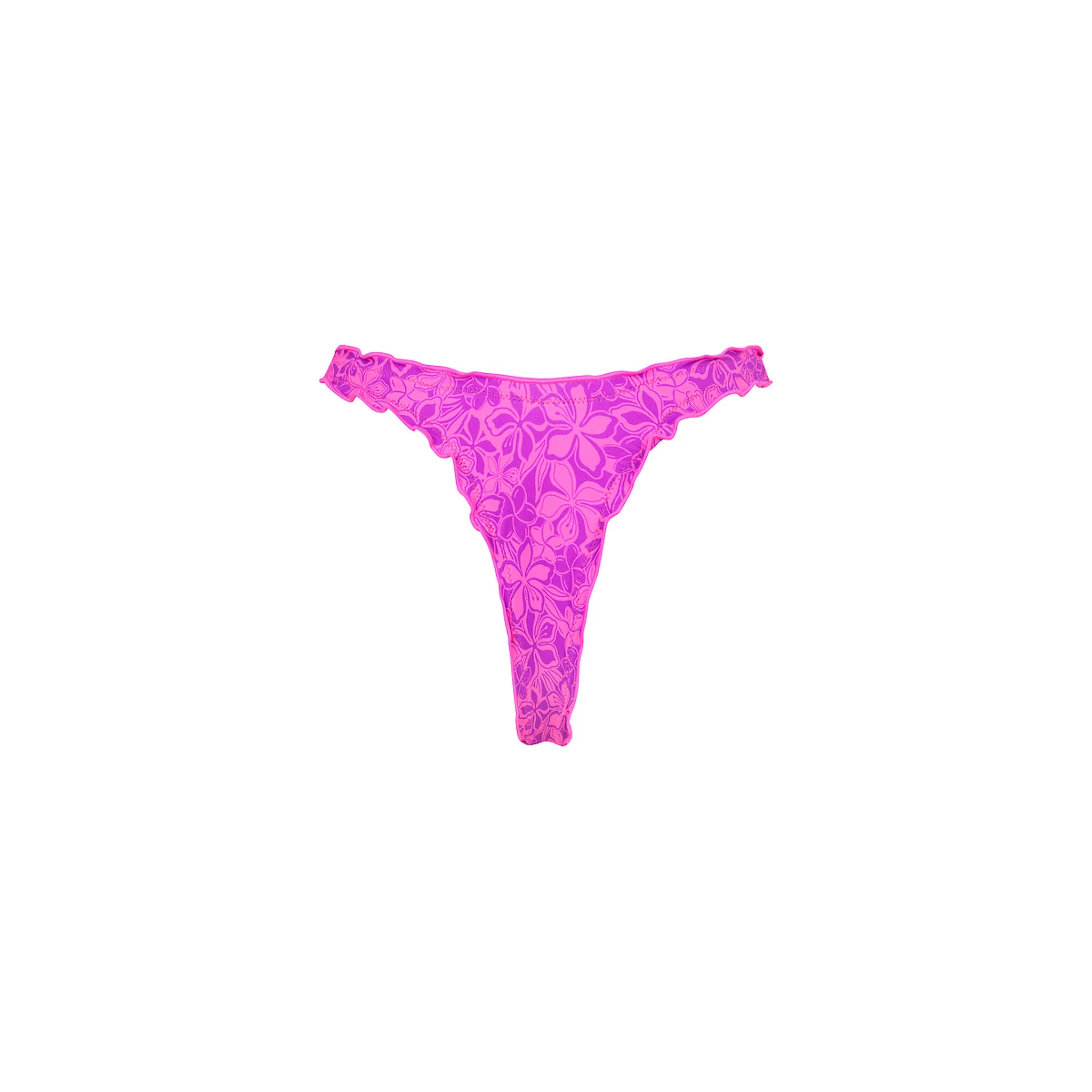 Lettuce Edge Thong Bikini Bottom - Bubble Berry - Image 8