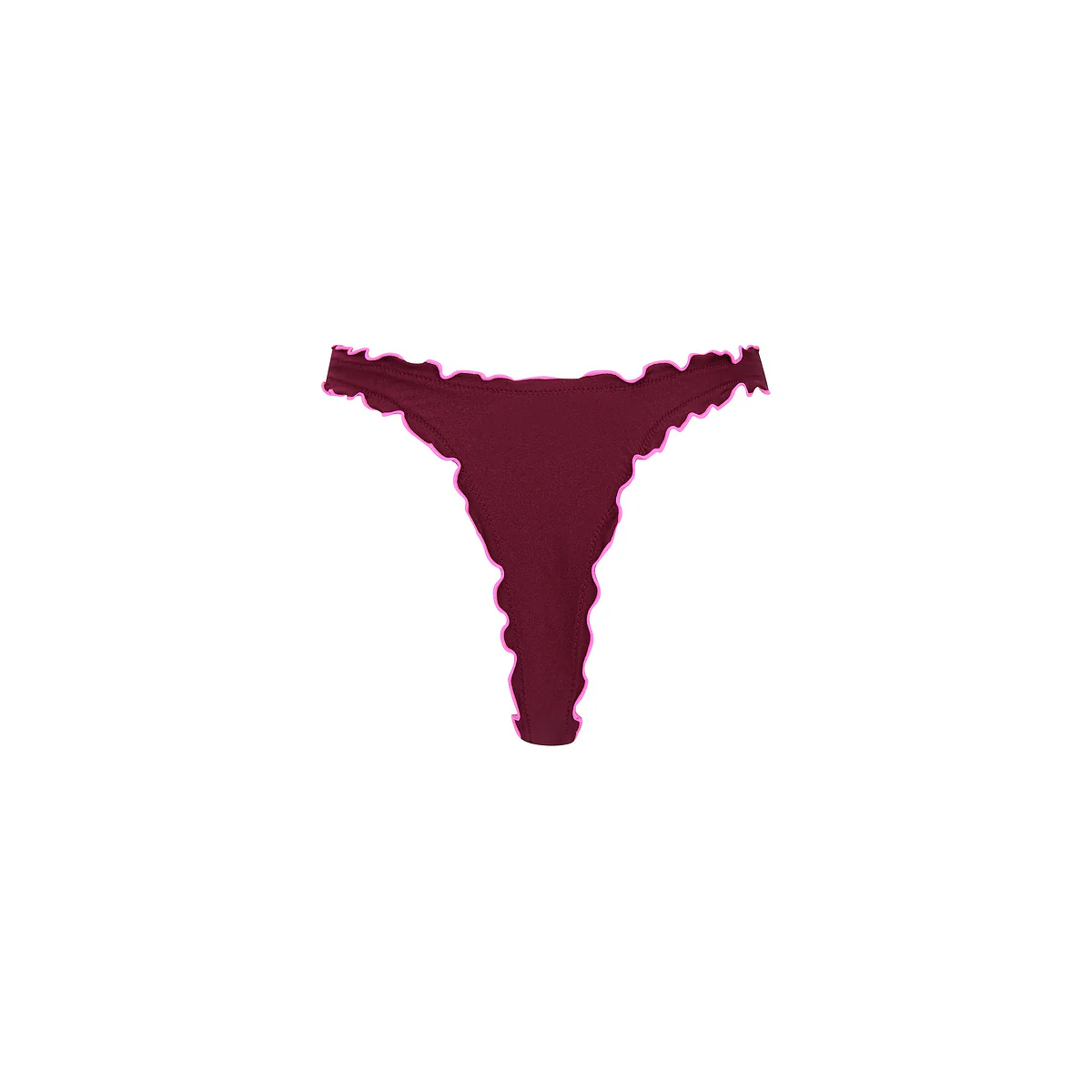Lettuce Edge Thong Bikini Bottom - Sangria Spritz - Image 10
