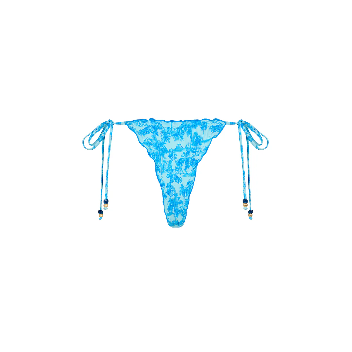 Lettuce Edge Thong Tie Bikini Bottom - Ocean Paradise - Image 9