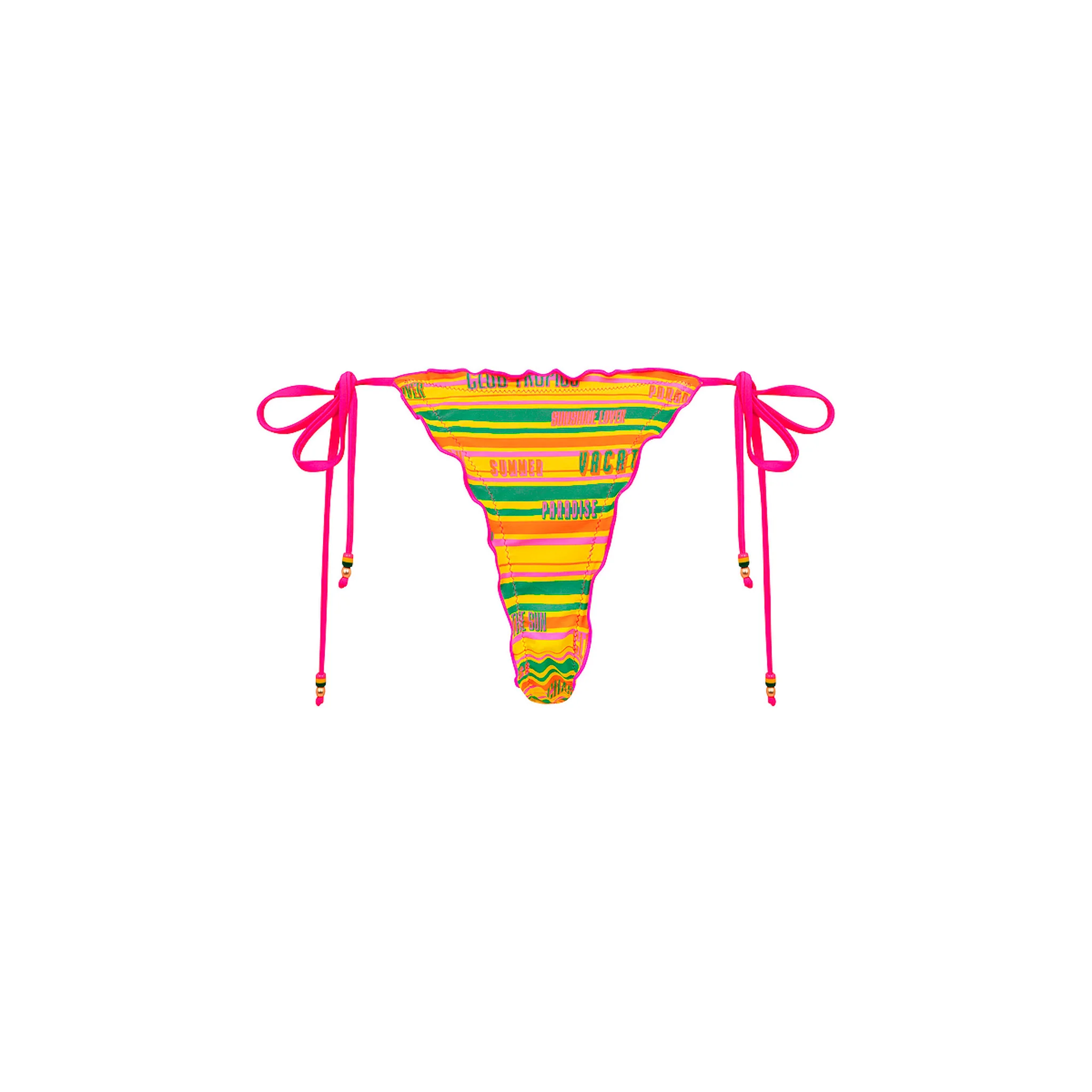Lettuce Edge Thong Tie Bikini Bottom - Sunshine Lover - Image 10