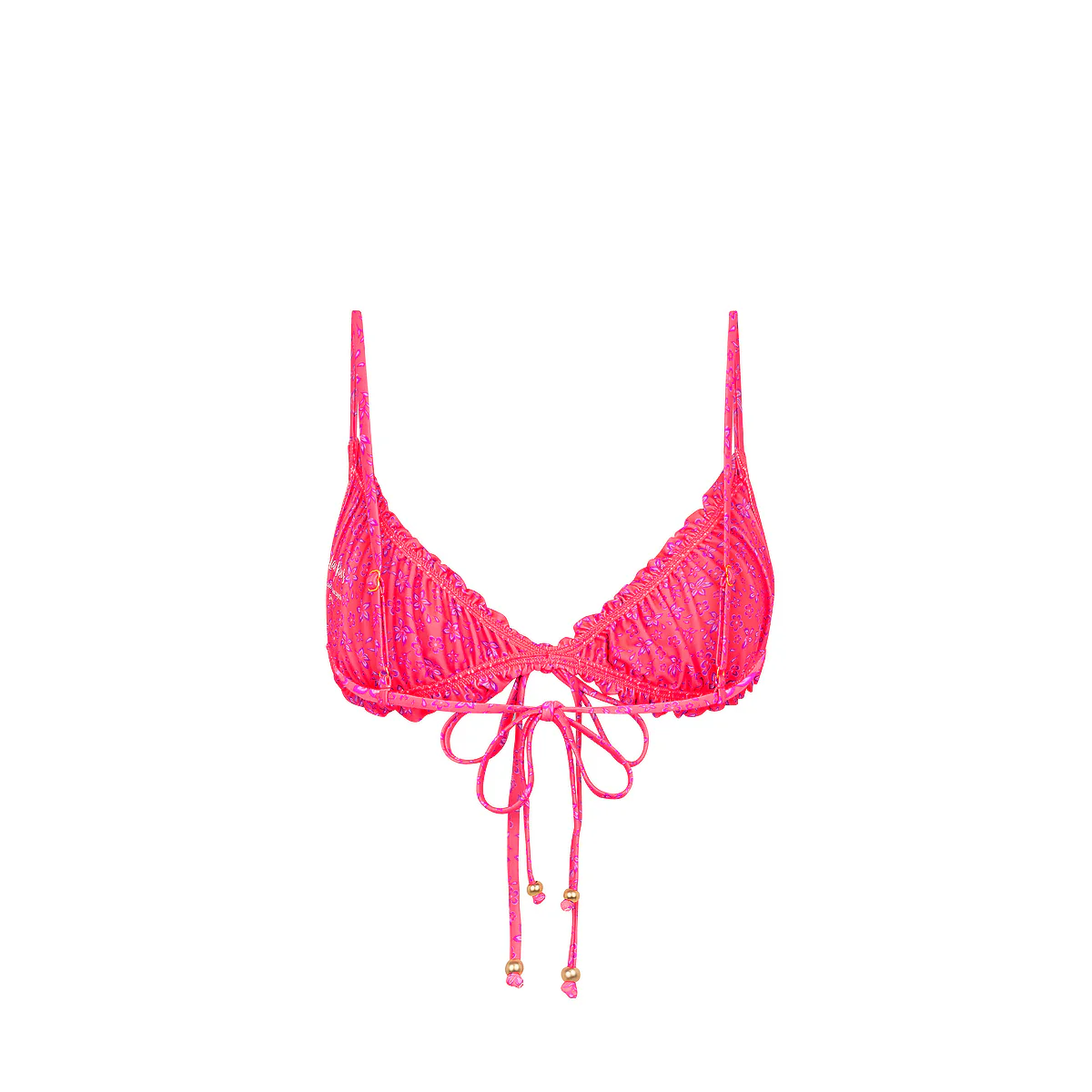 Ruched Bow Bralette Bikini Top - Kiss Me - Image 9