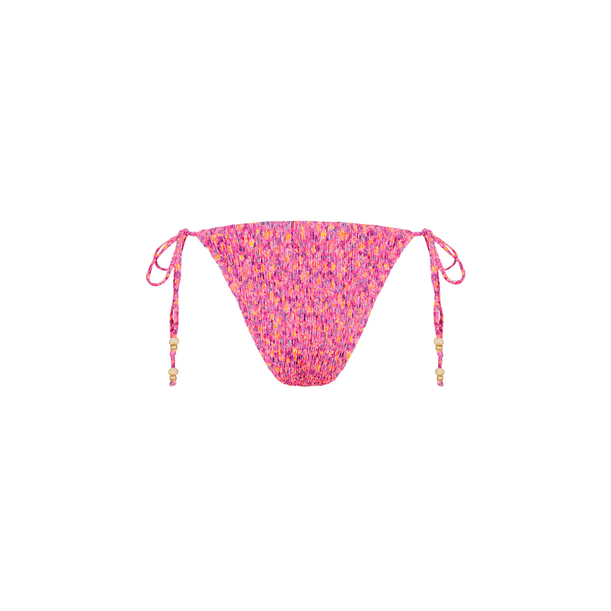 Shirred Dipped Cheeky Tie Bikini Bottom - Gelato Bloom - Image 8