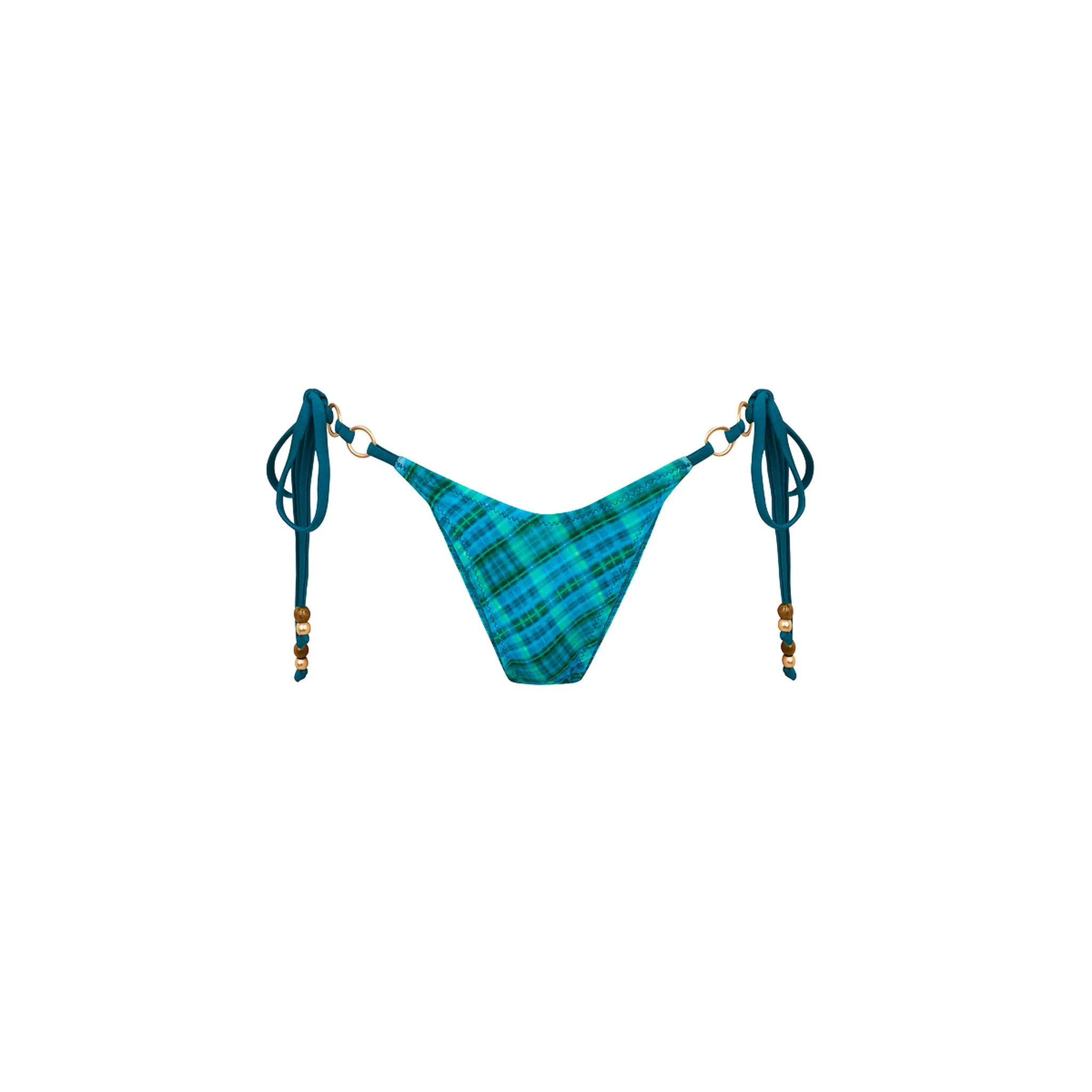 Trio Ring Cheeky Tie Bikini Bottom - Tropic Dip