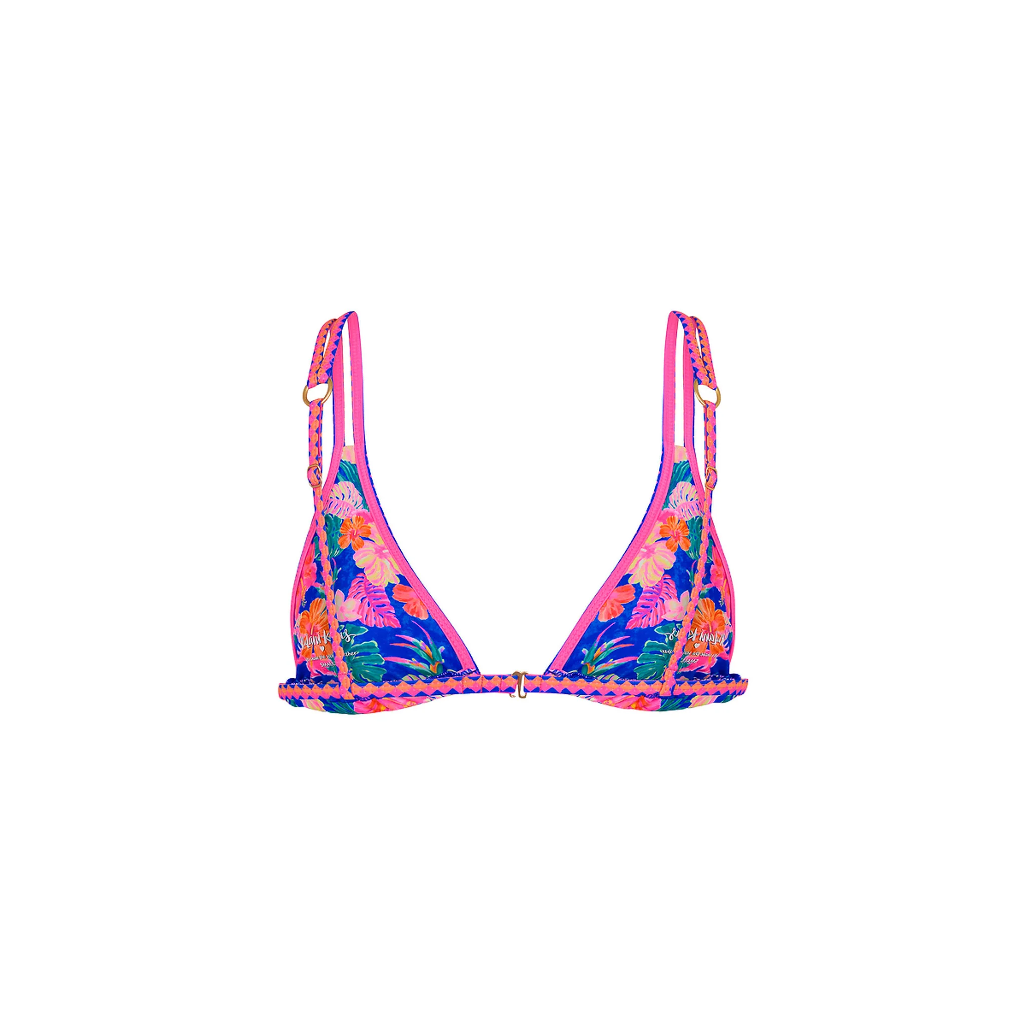 Twin Strap Bralette Bikini Top - Electric Palms - Image 9