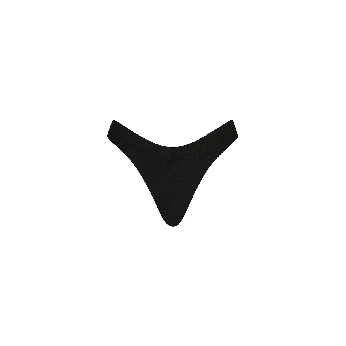 Wide Bind High Leg Thong Bikini Bottom - Twilight Black